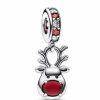 Pandora Pandora Charm Anhanger Rentier Mit Roter Nase Silber 792330C01 | Charms & Anhanger