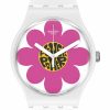 Swatch Swatch Damen Analoguhr Flower Power Bioceramic Pink So32M104 | Analoguhren