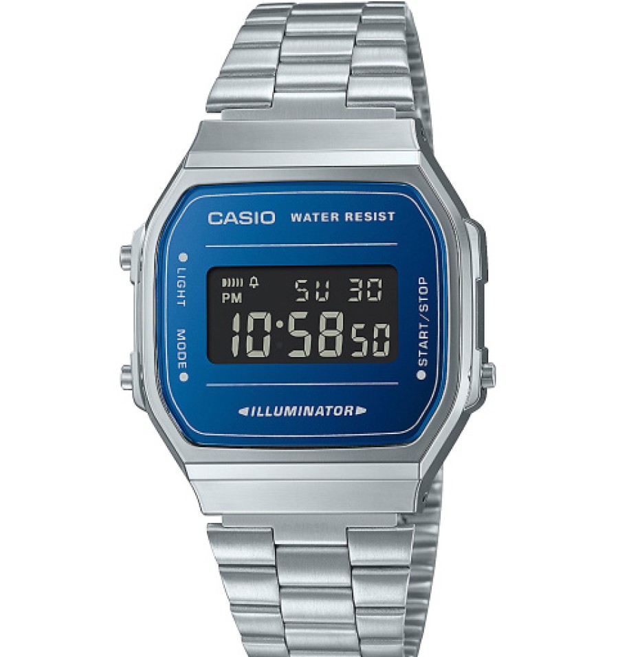 Casio Casio Damen Digitaluhr Vintage Mit Edelstahlband Silber A168Wem-2Bef | Digitaluhren