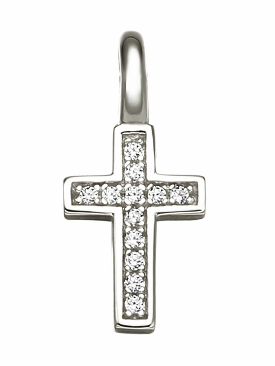 Xenox Xenox Damen Anhanger Zirkonia Kreuz Silber Xc5232 | Charms & Anhanger