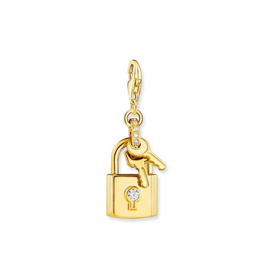 Thomas Sabo Thomas Sabo Damen Charm Anhanger Schlussel Und Schloss Gold 1876-414-14 | Charms & Anhanger