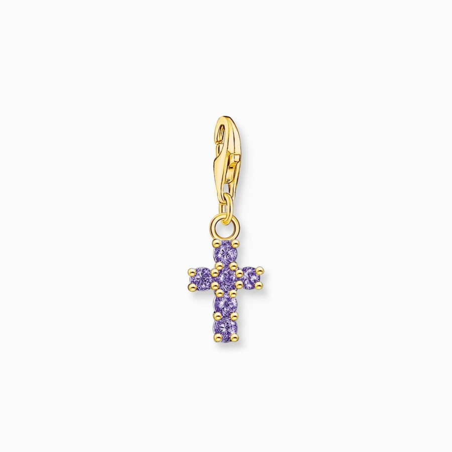 Thomas Sabo Thomas Sabo Charm-Anhanger Zirkonia Kreuz Gelbgold 2036-414-13 | Charms & Anhanger