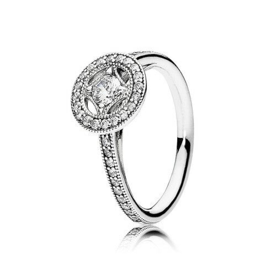 Pandora Pandora Damen Vintage Ring Circle Zirkonia Grose 52 Silber 191006Cz-52 | Ringe