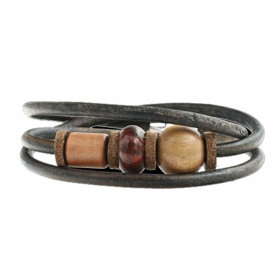 Eydl Eood Jewelry Eydl Wood Jewelry Herren Lederarmband Fire Indian 3307-8 | Armbander