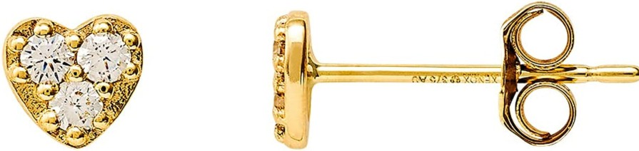 Xenox Xenox Damen 9K 375Er Gelbgold Herz-Ohrstecker Xg9K4002G | Ohrringe