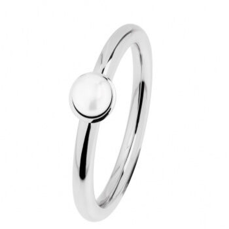 Ernstes Design Ernstes Design Damen Ring Suswasser-Button-Perle 5 Mm Grose 55 Silber R489-55 | Ringe