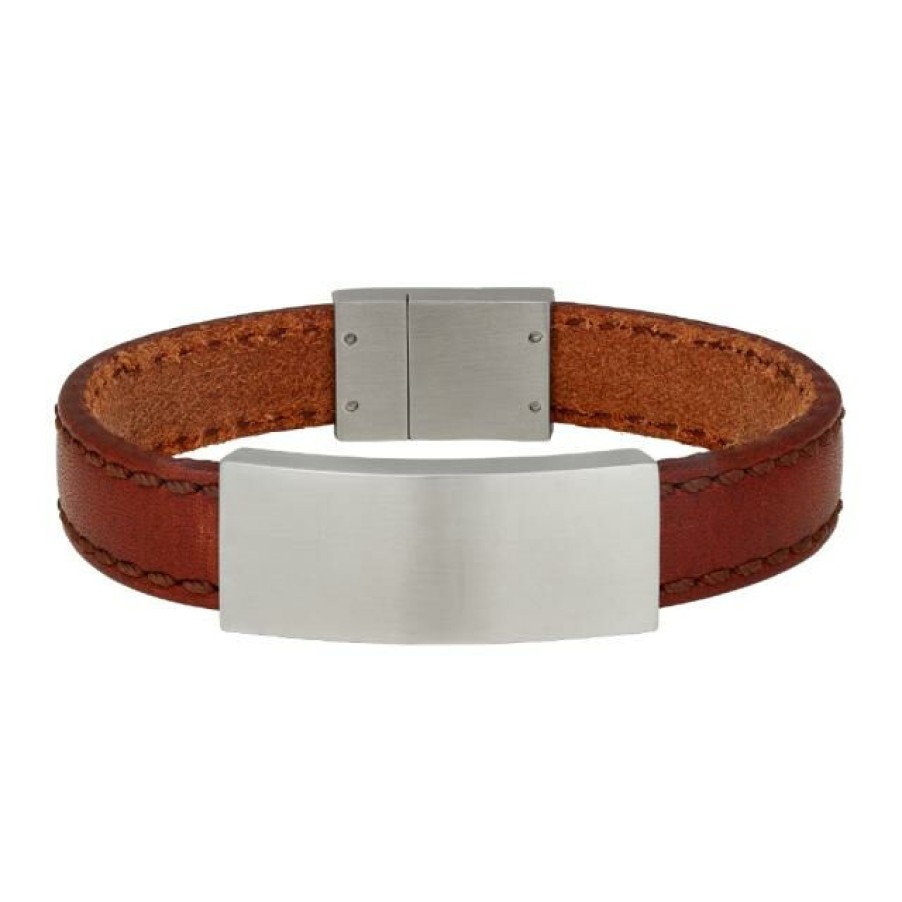 Son of Noa Son Of Noa Herren Armband Kablsleder 19Cm Rotbraun 897 017-Brown19 | Armbander