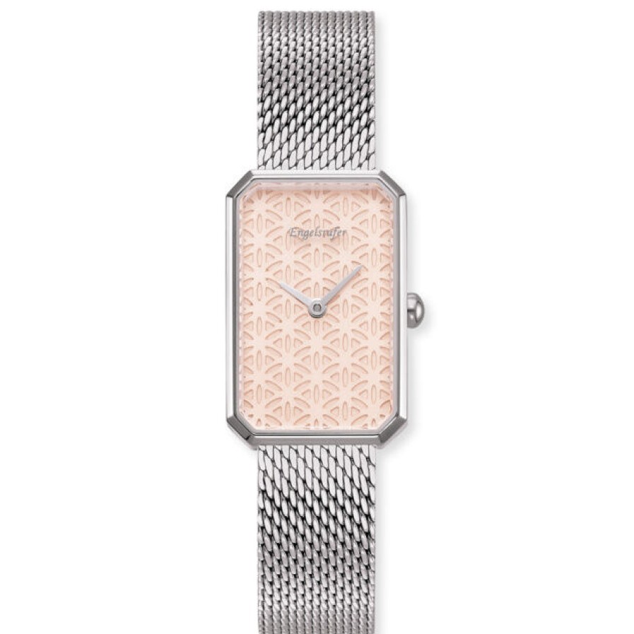 Engelsrufer Engelsrufer Damen Analoguhr Lebensblume Rosa Mesh-Armband Silber Erwa-Lifl-Ms-Rs | Analoguhren