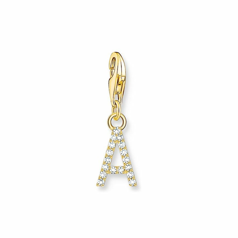 Thomas Sabo Thomas Sabo Damen Zirkonia Charm Buchstabe A Gelbgold 1964-414-14 | Charms & Anhanger