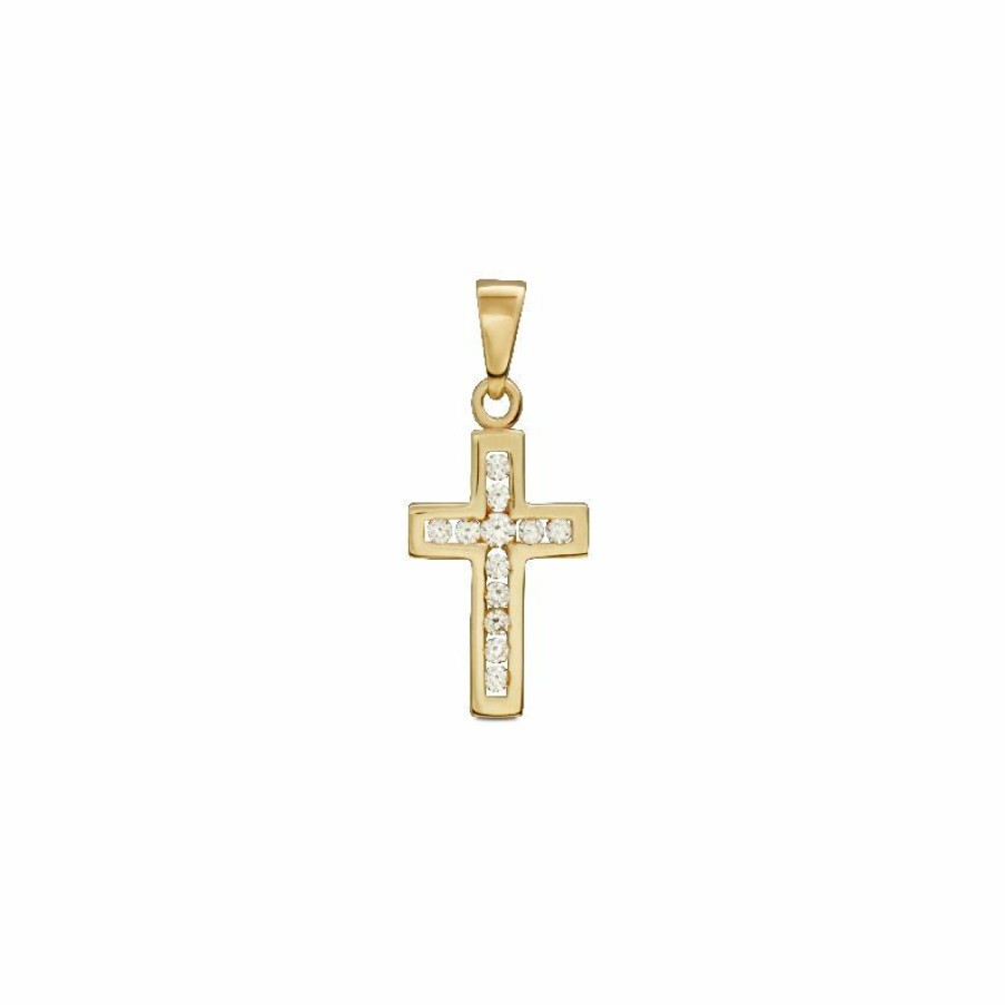 Dein-Juwelier Kollektion Damen Anhanger Kreuz Zirkonia Gold 802.1049 | Charms & Anhanger