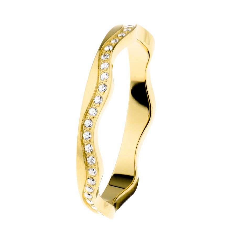 Ernstes Design Ernstes Design Damen Zirkonia Ring Grose 57 Gold R561-57 | Ringe