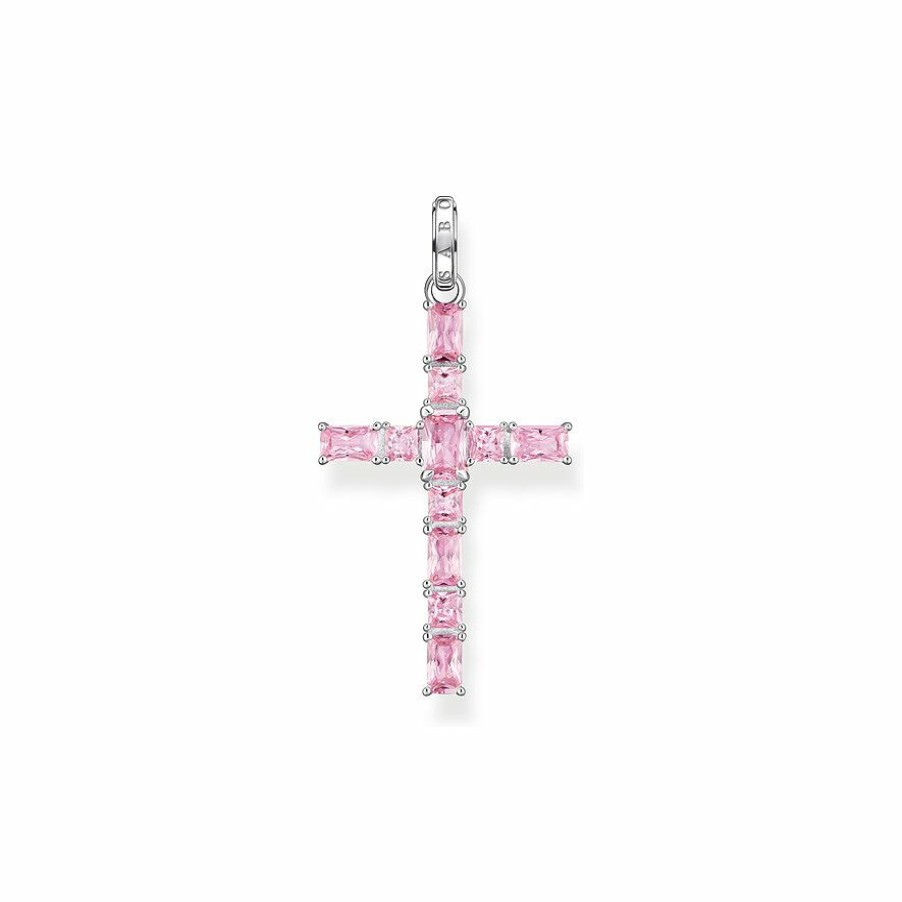 Thomas Sabo Thomas Sabo Anhanger Rosa Zirkonia Kreuz Silber Pe939-051-9 | Charms & Anhanger