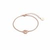 Xenox Xenox Damen-Armband Herz 925 Sterling Silber Rose Zirkonia 18,5Cm Xs3412Rn | Armbander