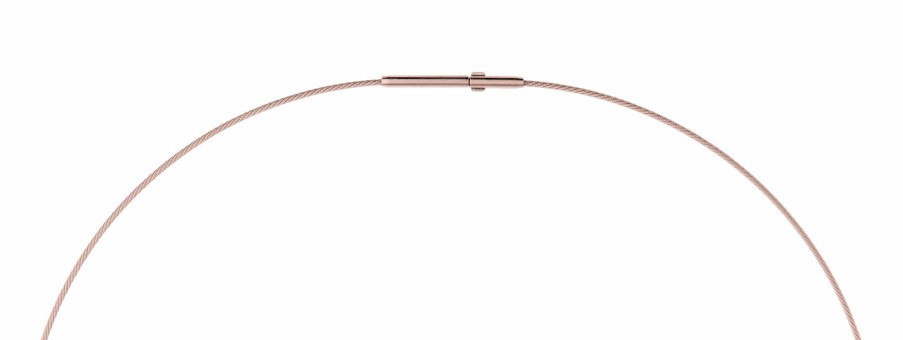 Ernstes Design Ernstes Design Damen Halskette 1-Fach Drahtseil Collier 45Cm Rosegold Ds1C-Rg-45 | Halsketten