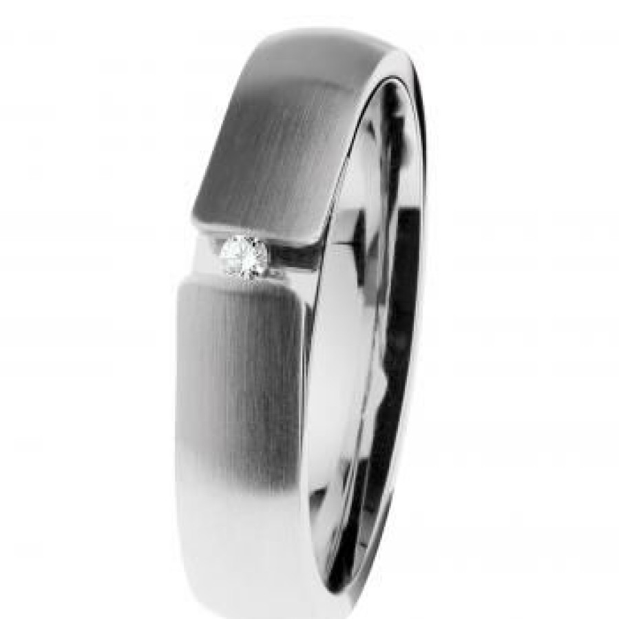 Ernstes Design Ernstes Design Damen Diamant 0,02Ct Ring Evia Grose 55 Silber R510-55 | Ringe