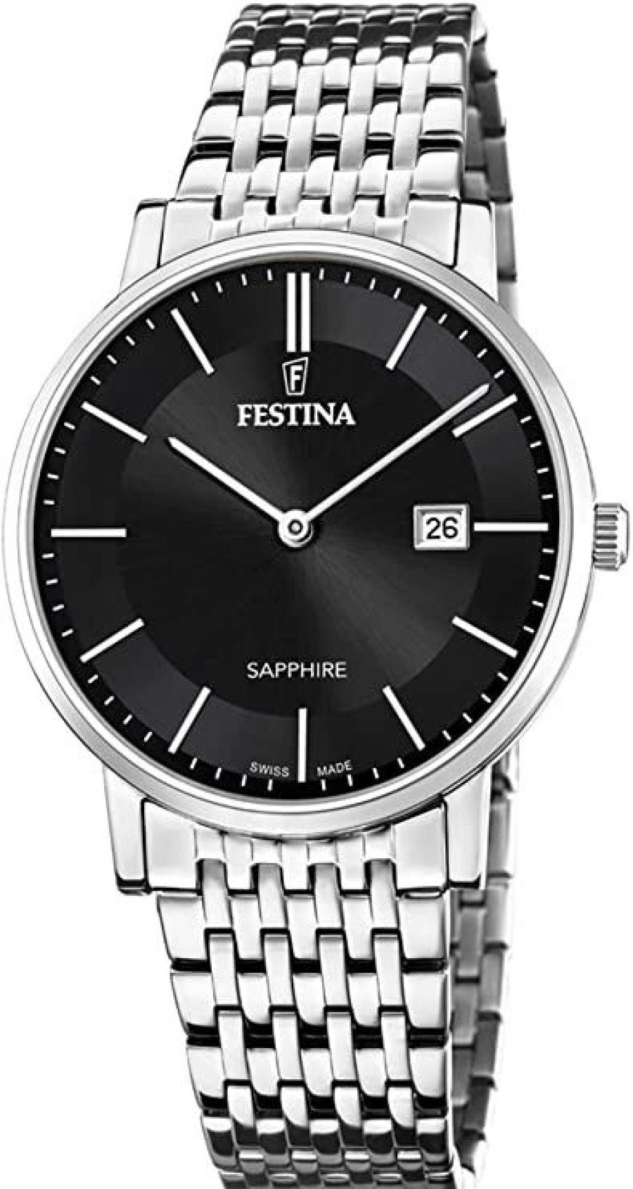 Festina Festina Herren Uhr F20018/3 Swiss Made Edelstahl | Analoguhren