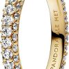 Pandora Pandora Damen-Ring Zeitloses Pave Goldfarben 162627C01 | Ringe