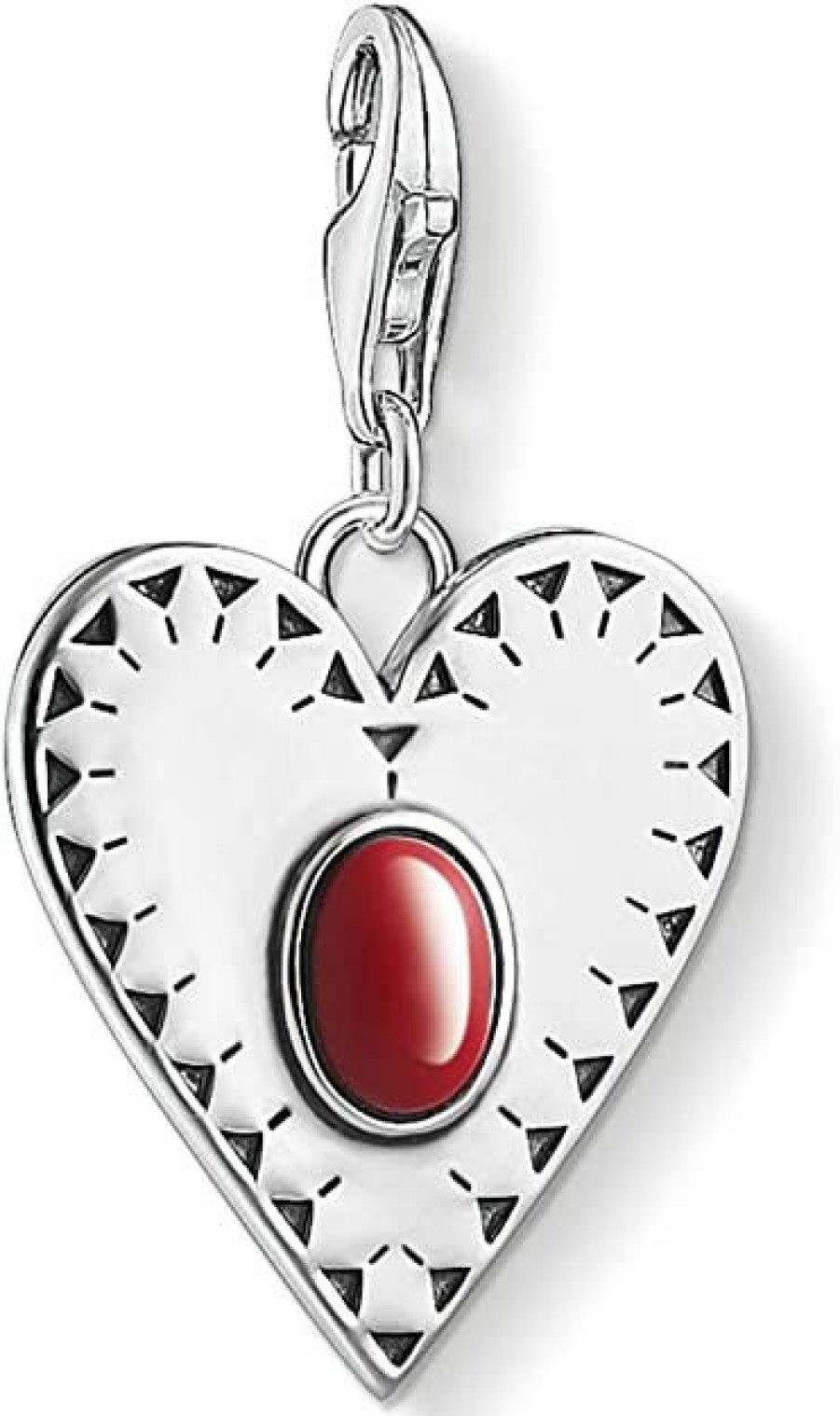 Thomas Sabo Damen-Charm-Anhanger "Herz Roter Stein" 1683-111-10 | Charms & Anhanger