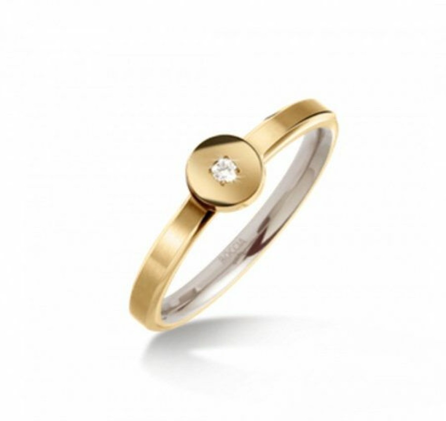 Boccia Boccia Damen Ring Titan Mit Diamant 0,02Ct Grose 56 Gold 0153-0356 | Ringe