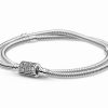 Pandora Pandora Moments Damen Armband Schlangen-Gliederarmband 21Cm Silber 599544C01-D21 | Armbander