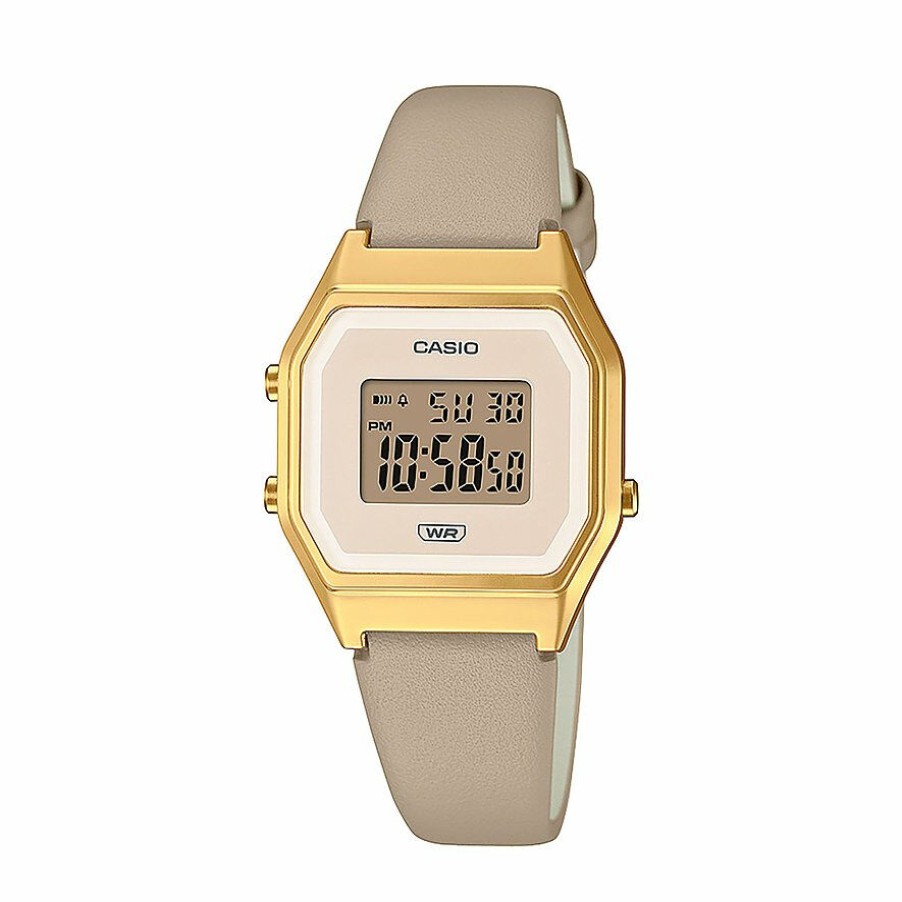 Casio Casio Damen Digitaluhr Mini Vintage Mit Lederband Grau La680Wegl-5Ef | Digitaluhren