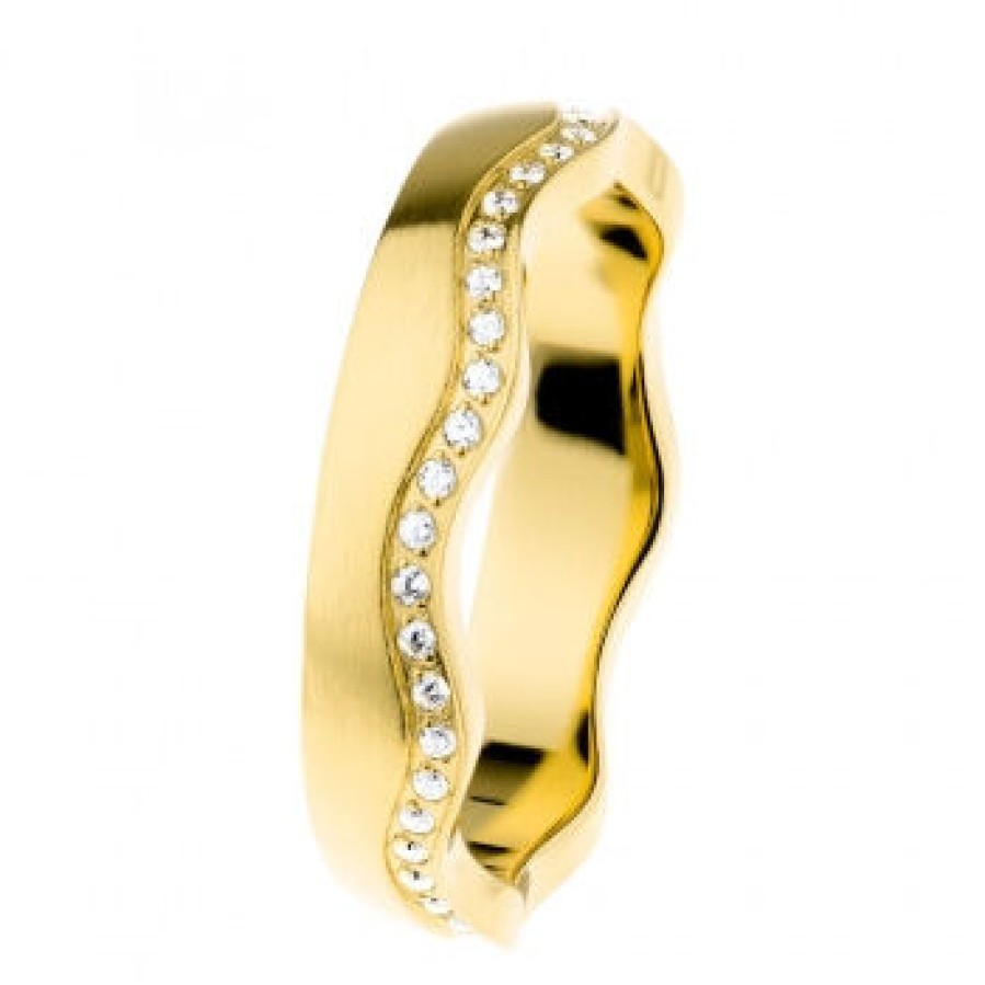 Ernstes Design Ernstes Design Damen Fingerring Zirkonia Ring Grose 57 Gold R579-57 | Ringe