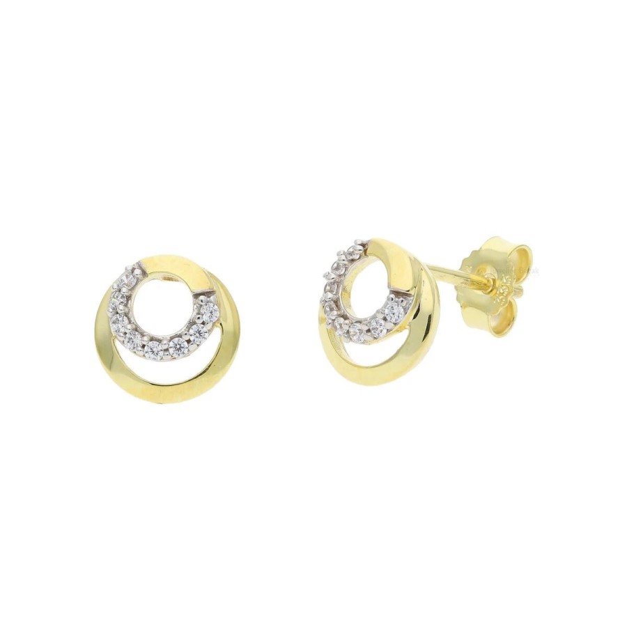 White Sense White Sense Damen Zirkonia Ohrstecker Ringe Gold 4.31.3.229 | Ohrringe