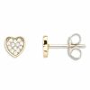 Xenox Xenox Damen Herz Zirkonia Ohrstecker Gold Xs3414Gn | Ohrringe