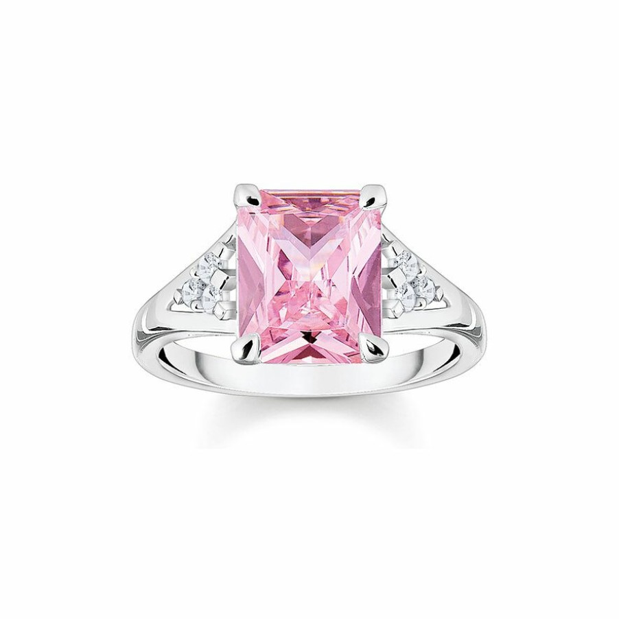 Thomas Sabo Thomas Sabo Damen Rosa Zirkonia Ring Grose 56 Silber Tr2362-051-9-56 | Ringe