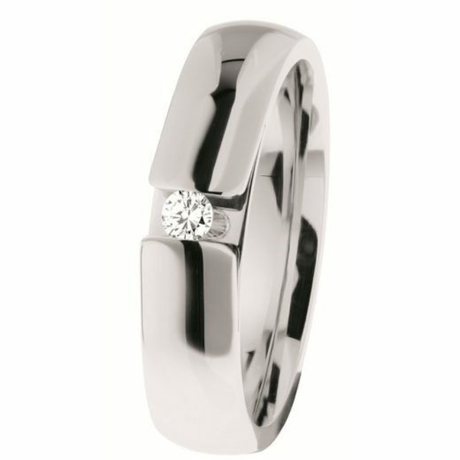 Ernstes Design Ernstes Design Damen Diamant 0,065Ct Ring Grose 55 Silber R515-55 | Ringe