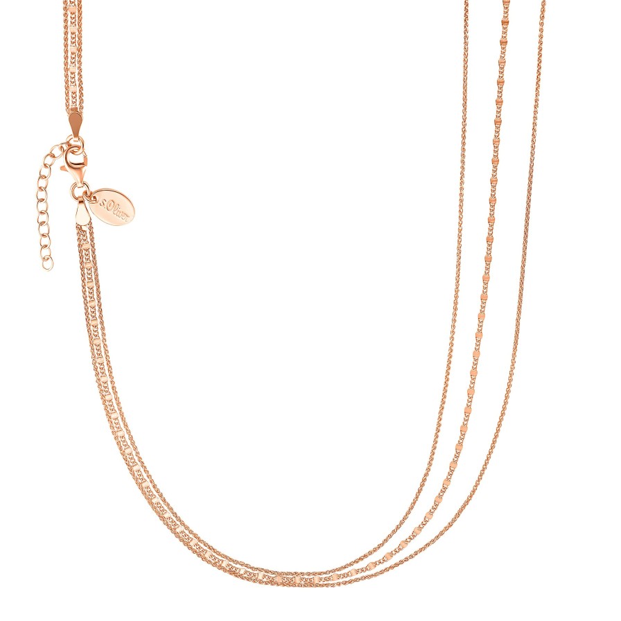 s.Oliver S.Oliver Damen Kette Sterling-Silber 925 Rose 2032907 | Halsketten