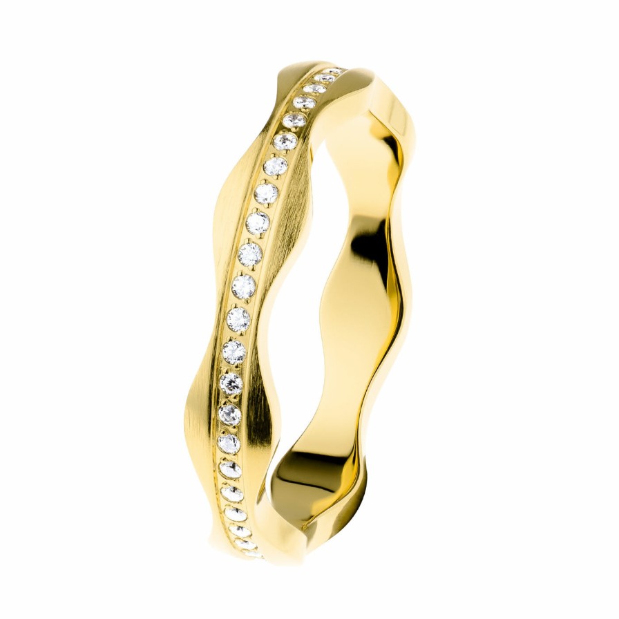 Ernstes Design Ernstes Design Damen Ring Mit Zirkonia Reihe Grose 57 Gold R551-57 | Ringe