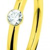 Ernstes Design Ernstes Design Damen Zirkonia Ring Evia Grose 55 Gold R466-Wh-55 | Ringe