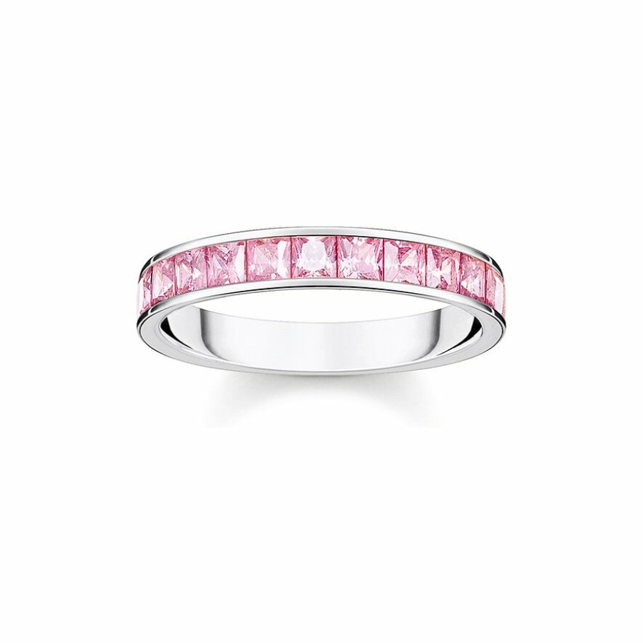 Thomas Sabo Thomas Sabo Damen Rosa Zirkonia Ring Grose 54 Silber Tr2358-051-9-54 | Ringe