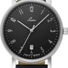 Laco Laco Damen Automatikuhr Jena 40 Mit Lederarmband Schwarz 862068 | Automatikuhren