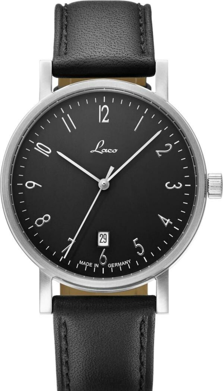 Laco Laco Damen Automatikuhr Jena 40 Mit Lederarmband Schwarz 862068 | Automatikuhren