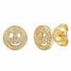 Xenox Xenox Damen Smiley Zirkonia Ohrstecker Gold Xs91427G | Ohrringe