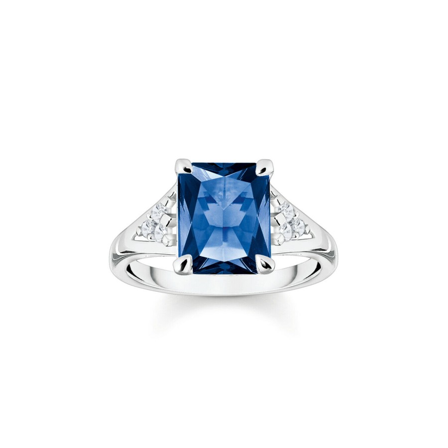 Thomas Sabo Thomas Sabo Damen Blauer Zirkonia Ring Grose 54 Silber Tr2362-166-1-54 | Ringe