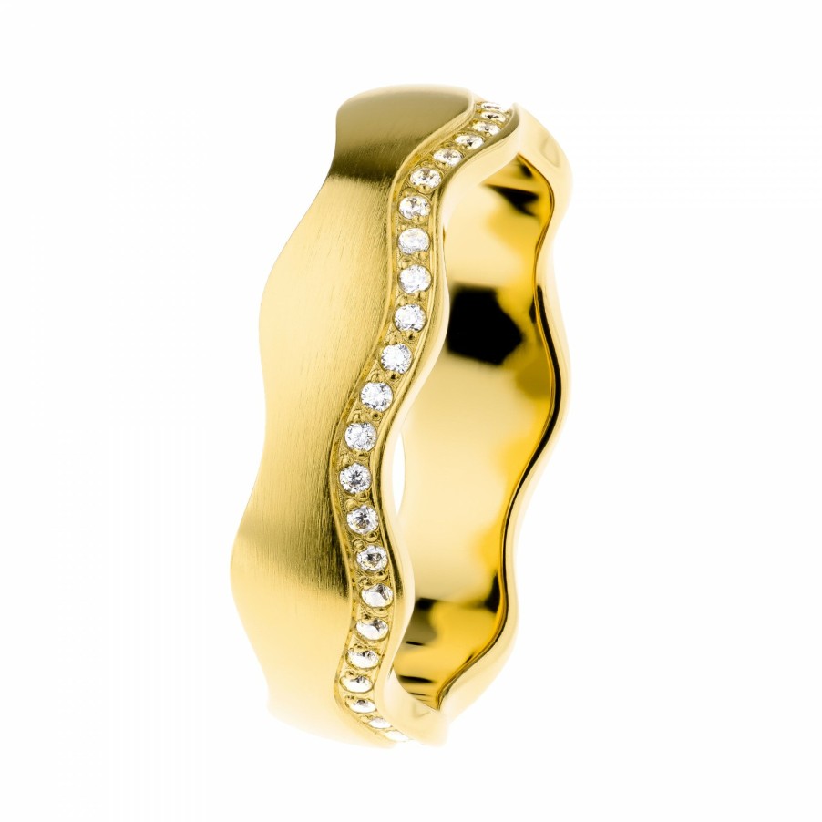 Ernstes Design Ernstes Design Damen Zirkonia Ring Grose 57 Gold R558-57 | Ringe