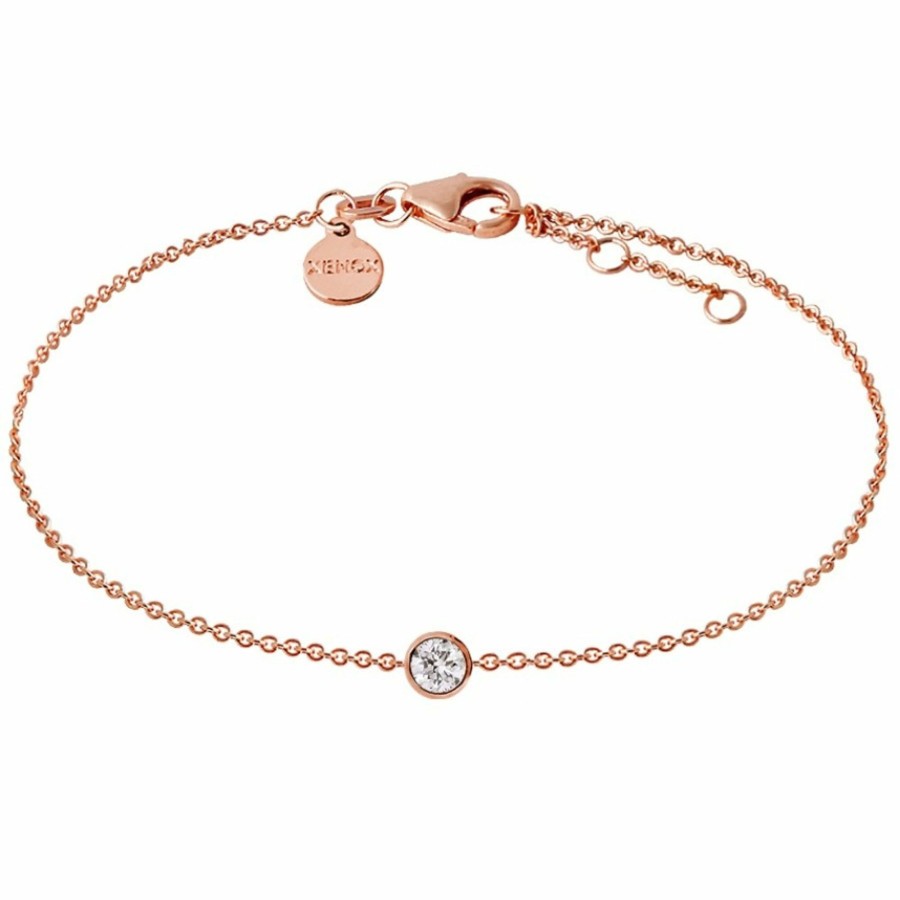 Xenox Xenox Damen Armband Mit Zirkonia Charm Anhanger 18,5Cm Rosegold Xs7320R | Armbander