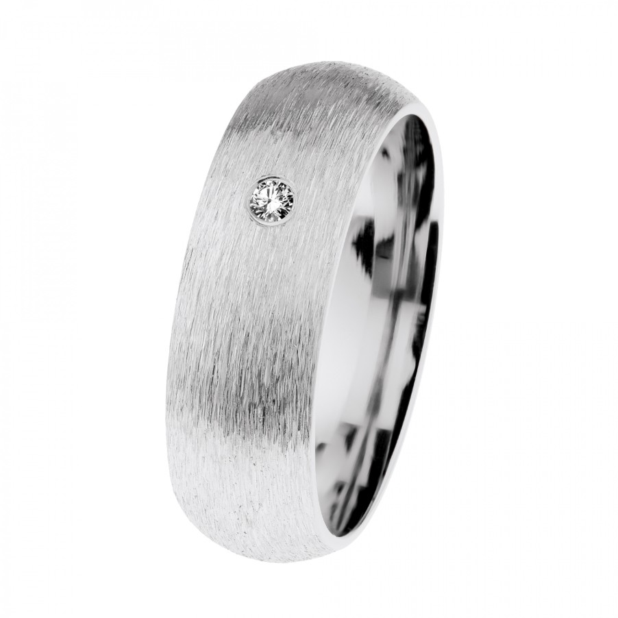 Ernstes Design Ernstes Design Damen Diamant Ring Trauring Breite 6,5 Mm Grose 55 Silber R616-55 | Ringe