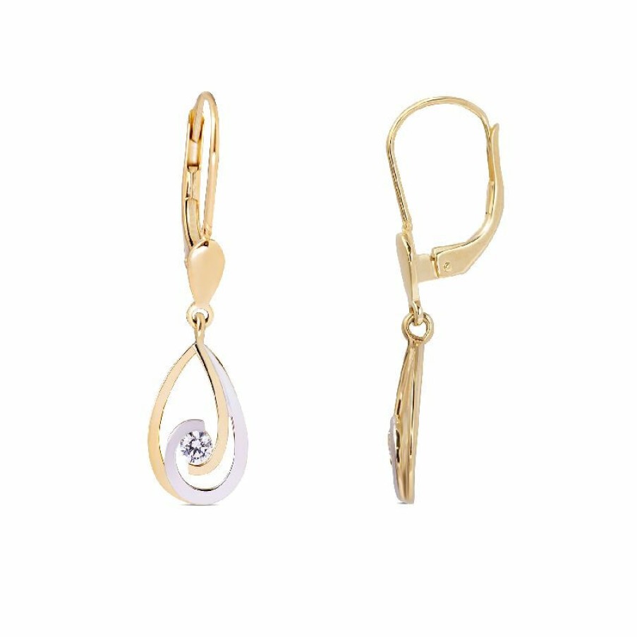 Dein-Juwelier Kollektion Damen Ohrhanger Mit Zirkonia Stein Gold 807.1015 | Ohrringe