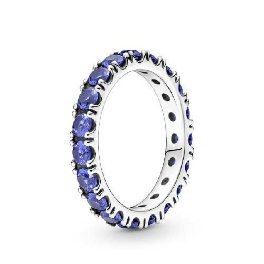 Pandora Pandora Damenring Silber Funkelnde Unendlichkeit Blau 190050C02 | Ringe