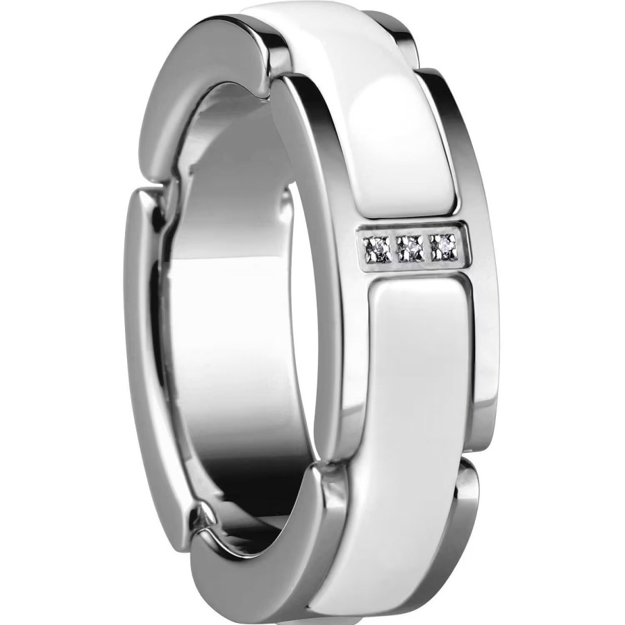 Bering Bering Damen Ring Keramik Mit Zirkonia Steinen Grose 60 Silber 502-15-75 | Ringe