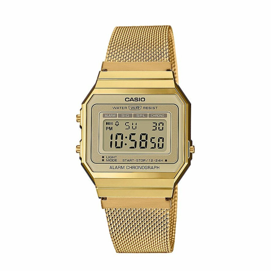 Casio Casio Damen Digitaluhr Vintage Edgy Mit Edelstahlarmband Gelbgold A700Wemg-9Aef | Digitaluhren