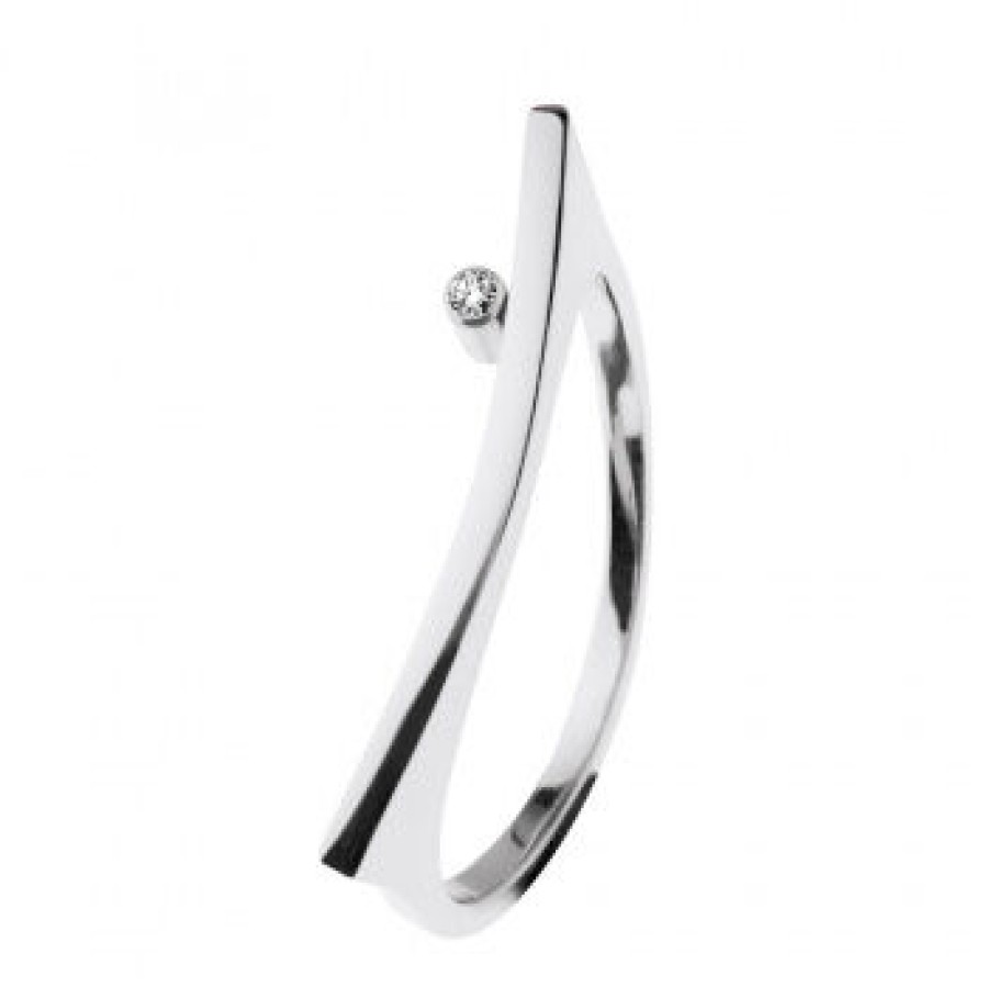 Ernstes Design Ernstes Design Damen Diamant Ring 0.02 Ct Modern Grose 54 Silber R547.54 | Ringe