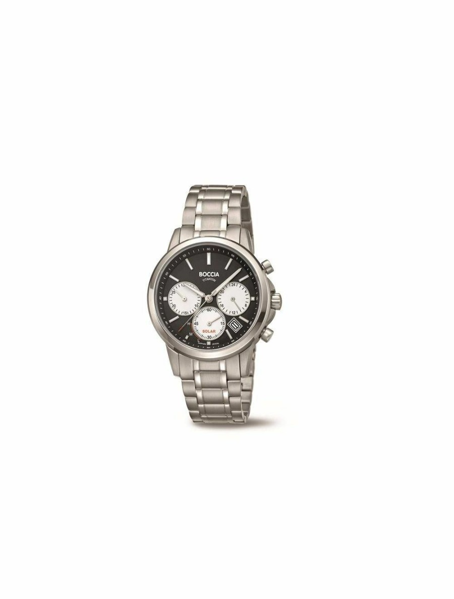 Boccia Boccia Herren Solar Chronograph Silber 3742-02 | Chronographen