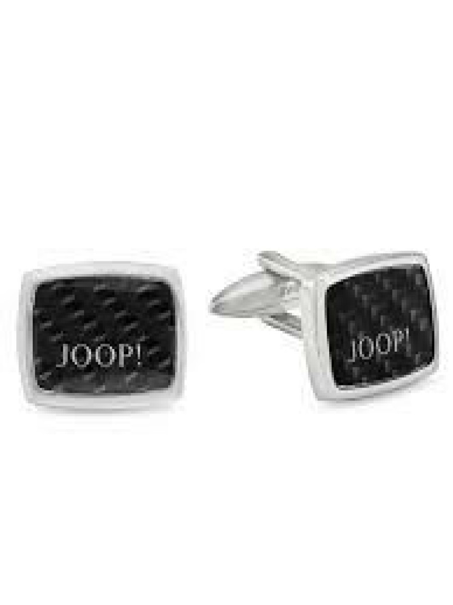 JOOP! Joop! Herren Carbon Manschettenknopfe Mit Logo Bicolor 2023468 | Manschettenknopfe