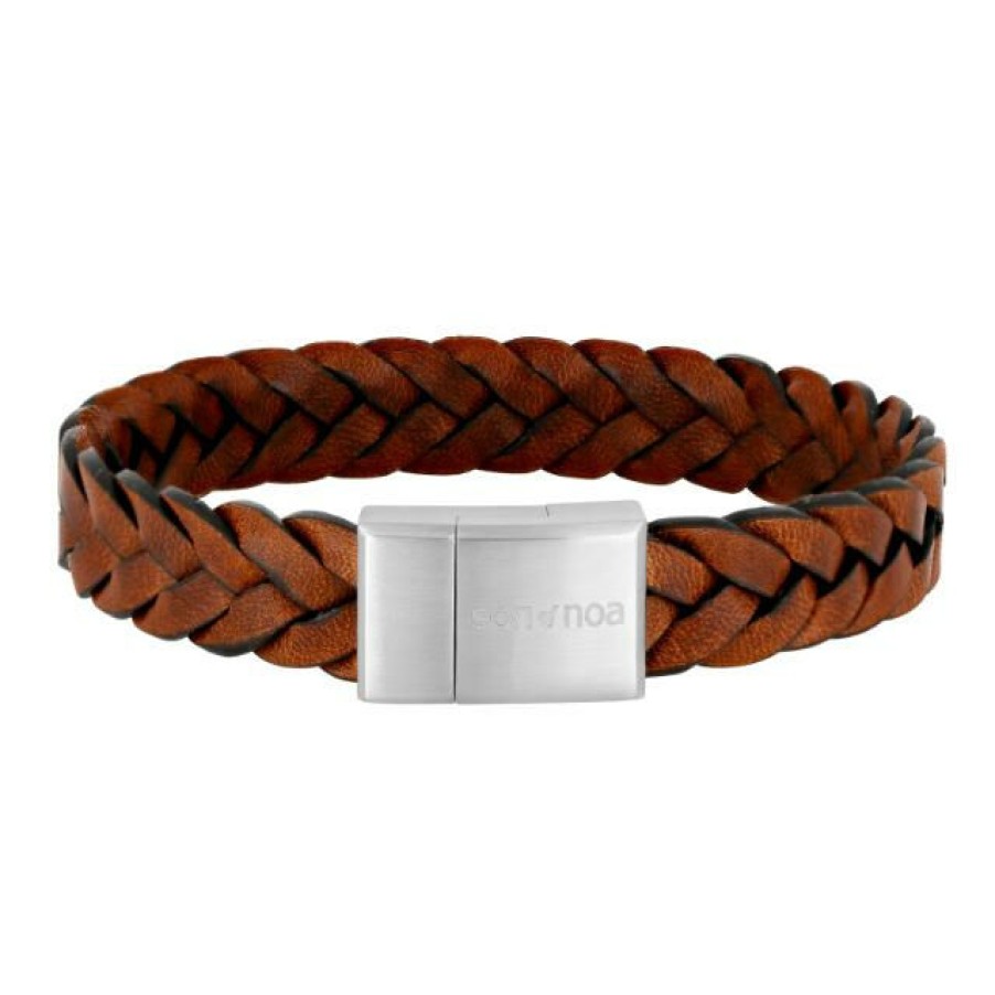 Son of Noa Son Of Noa Herren Armband Kalbsleder Rotbraun 897 026-Brown | Armbander