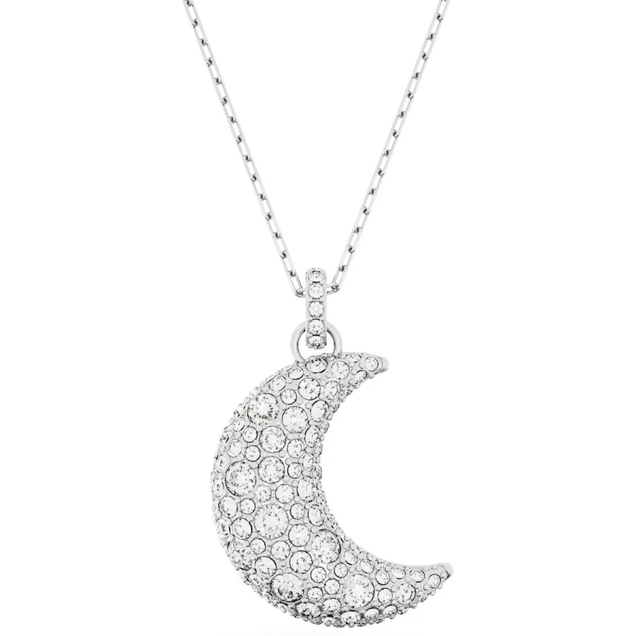 Swarovski Swarovski Damen Kette Luna Mit Halbmond Anhanger Silber 5666181 | Halsketten